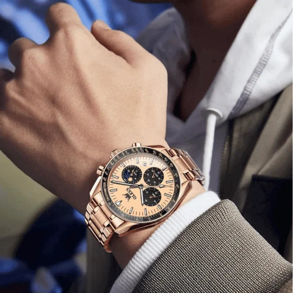 Olevs Montre Homme Chronographe Amiens | Or Rose