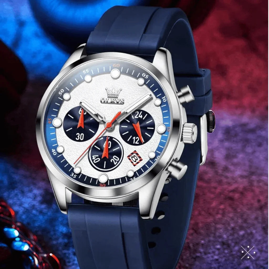 Olevs Montre Homme Sportive Marseille | Bleue